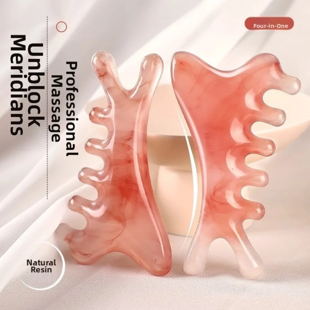 Resin Meridian Massage Comb Scalp Relax Blood Circulation Head Massage Comb Anti-static Smooth Hair Five Wide Tooth Comb