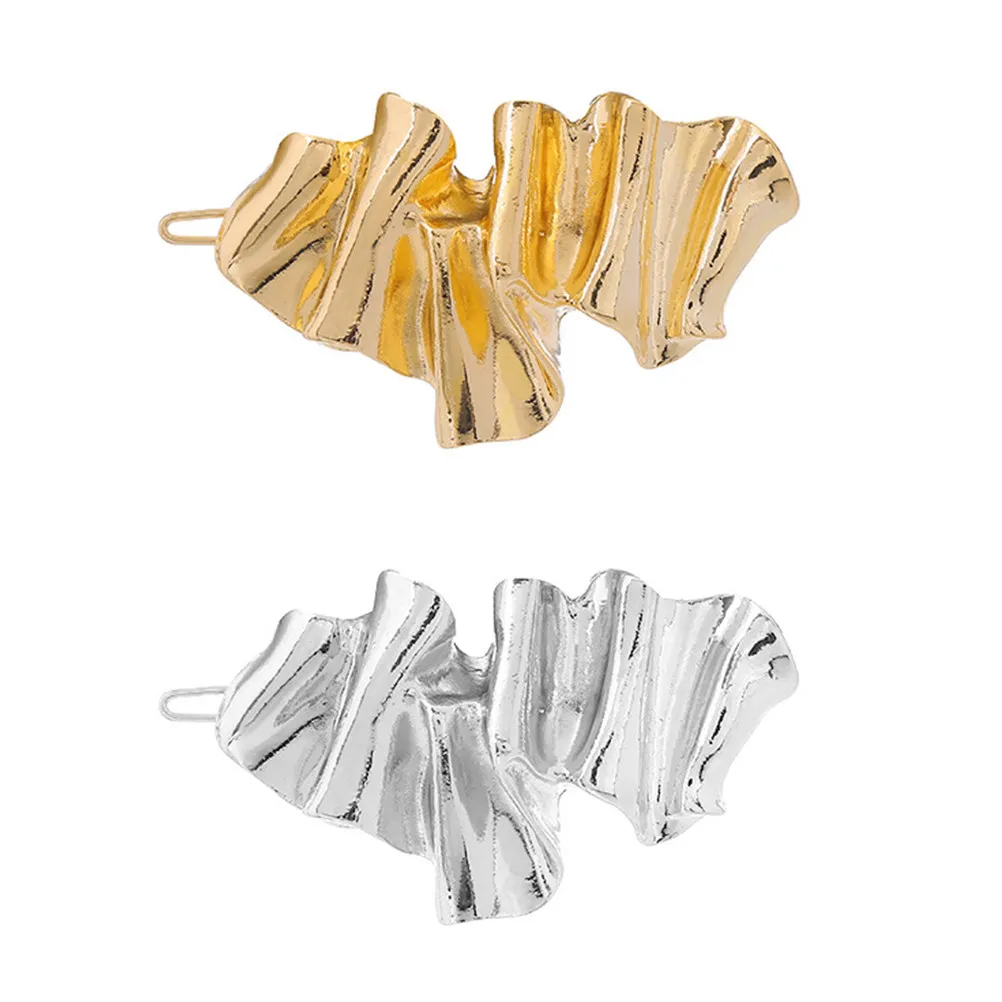 

2pcs Metal Clips Irregular Design Strong Hold Barrettes For Girls Long Lasting Non Slip Hair Accessories Teens Curly Straight