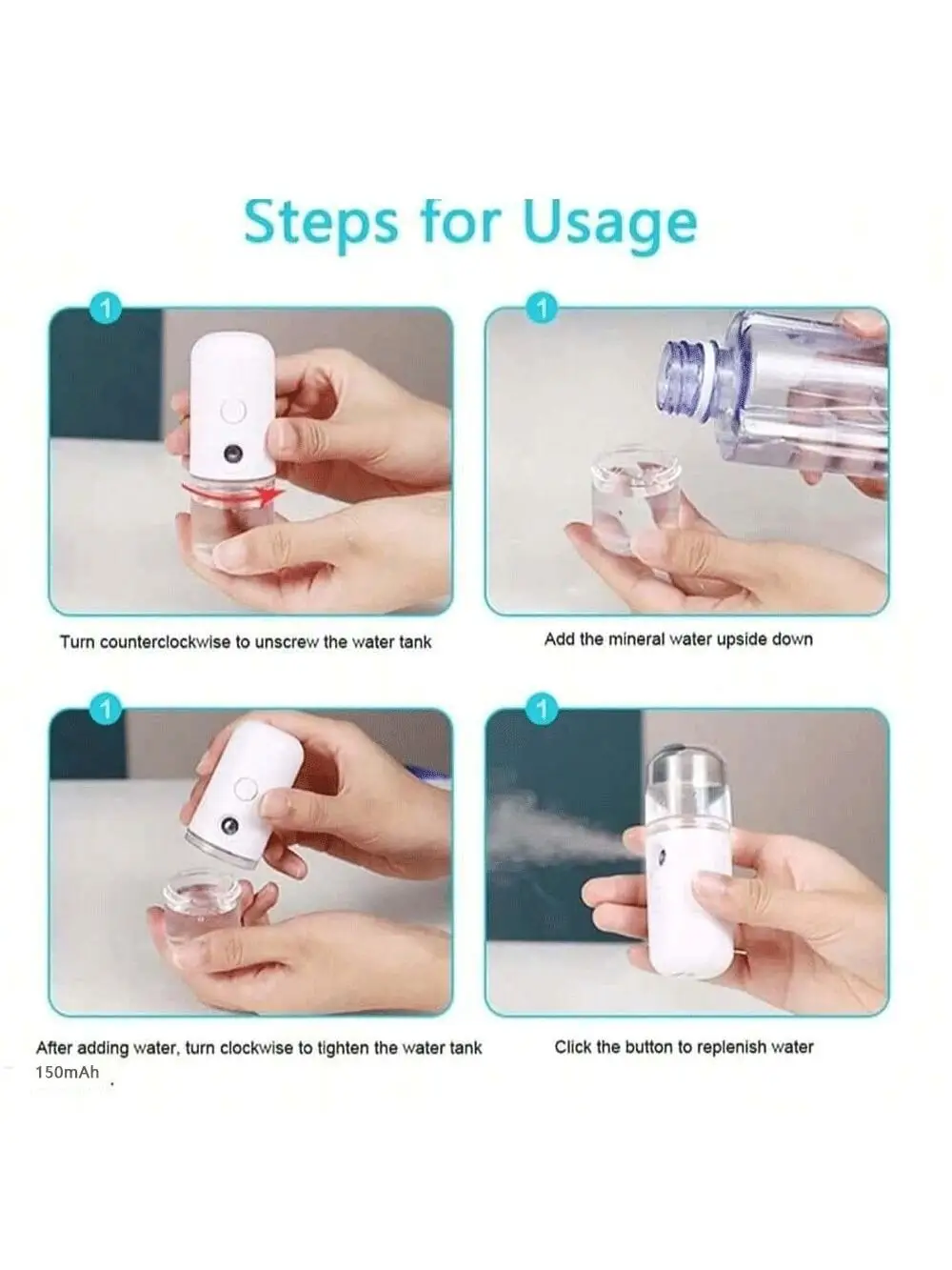 USB Mist Facial Sprayer Humidifier Nebulizer แบบชาร์จไฟได้ Face Steamer Moisturizing Beauty Instruments Face Skin Care เครื่องมือ