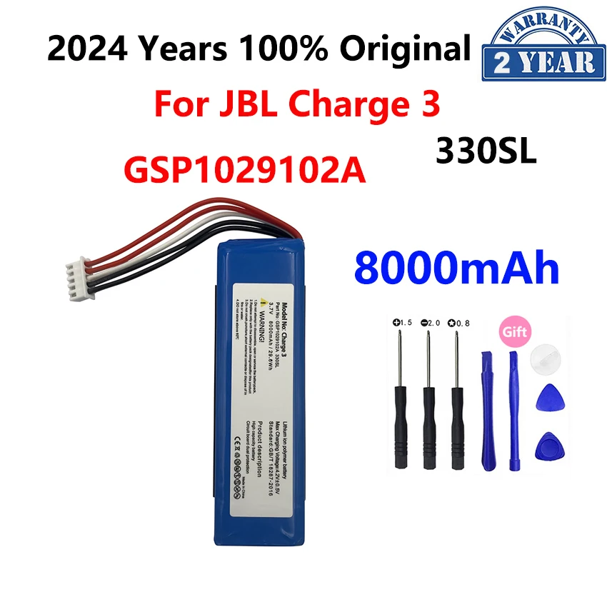 100% Original 8000mAh Replacement Speaker Battery For JBL Charge2 Plus Charge3 2015 2016 Version Charge 2 2+ 3 Bateria Batteries