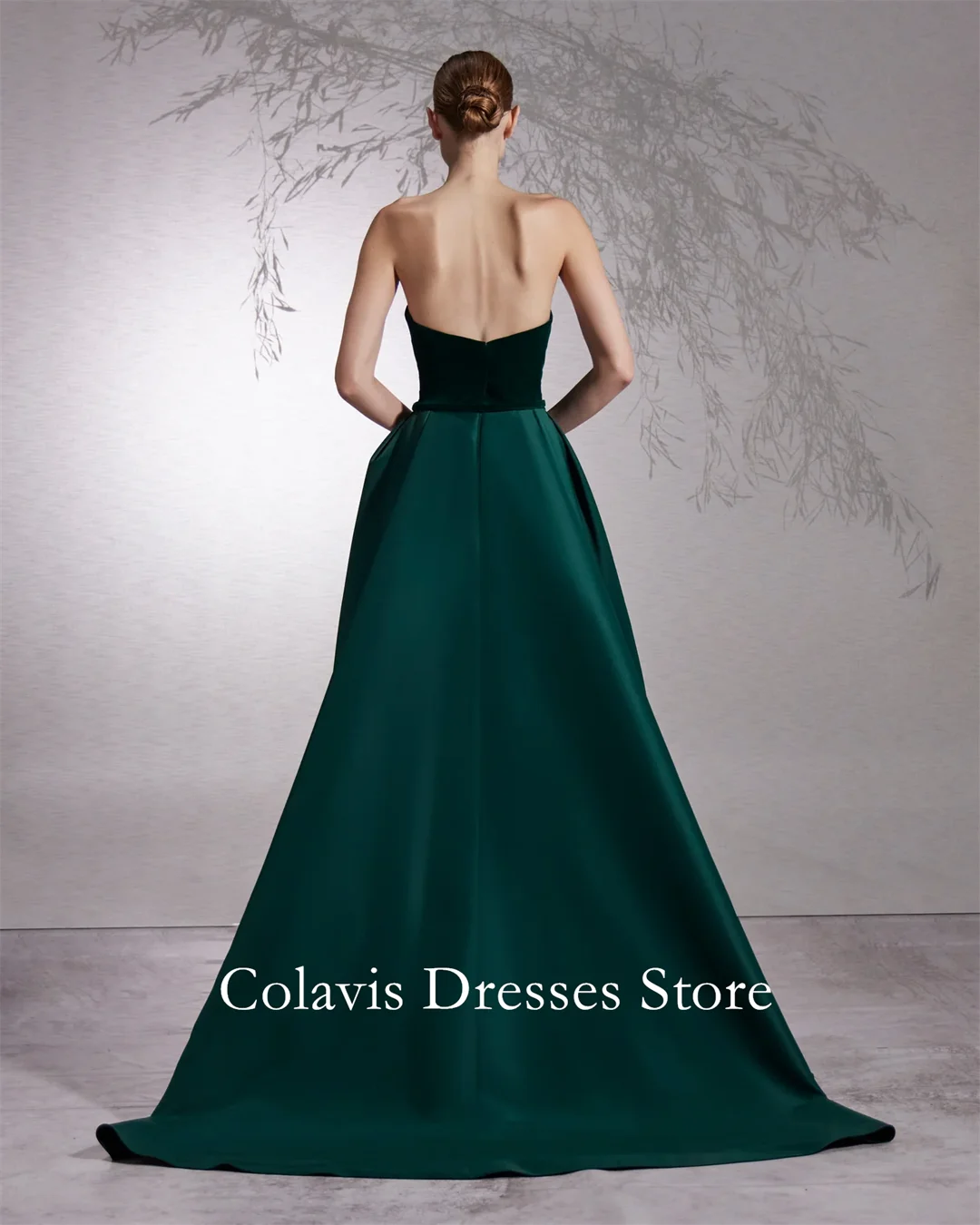 Colavis Fashion Customized 2024 New Women's Asymmetric Strapless Overskirt Dress Prom Evening Dress Celebrity Party Dress