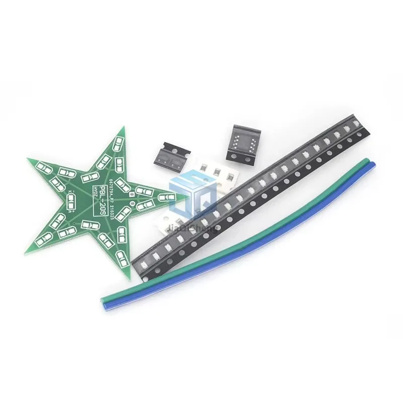 Students training DIY Kit Five-Pointed Star Breathing Light Gradient LED Light for Christmas Soldering Training Red Green Blue