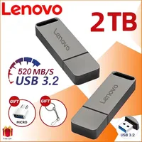 Lenovo 2TB Flash Drive USB 3.2 High Speed Transfer Metal Type C U Flash SSD Portable Mini Flash Drive Memory Waterproof U Drive