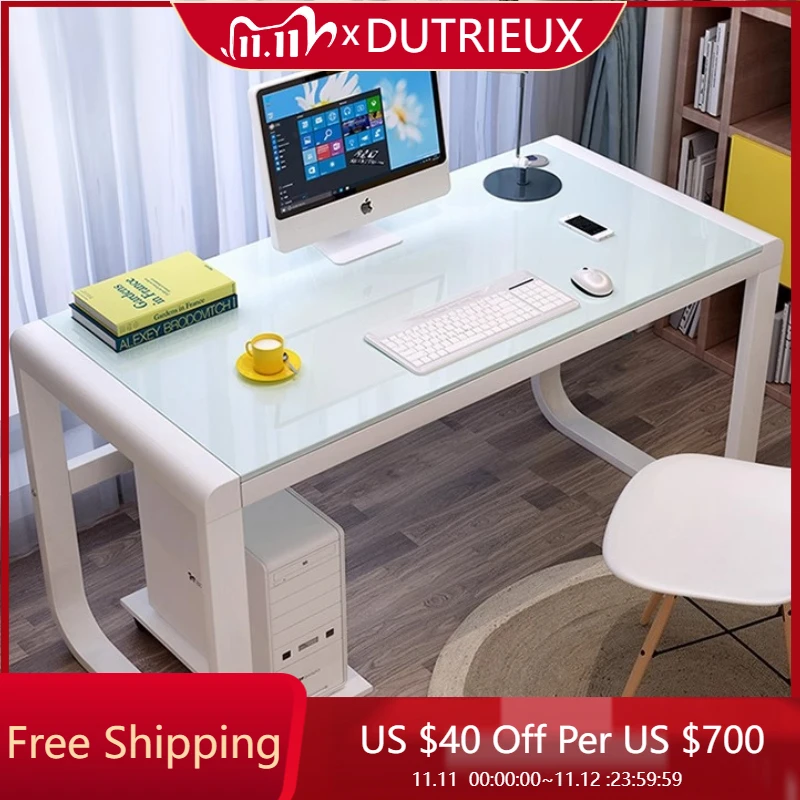 

Minimalist White Computer Desks Design Organizers Keyboard Setup Computer Desks Console Bedroom Mesas De Computador Furniture