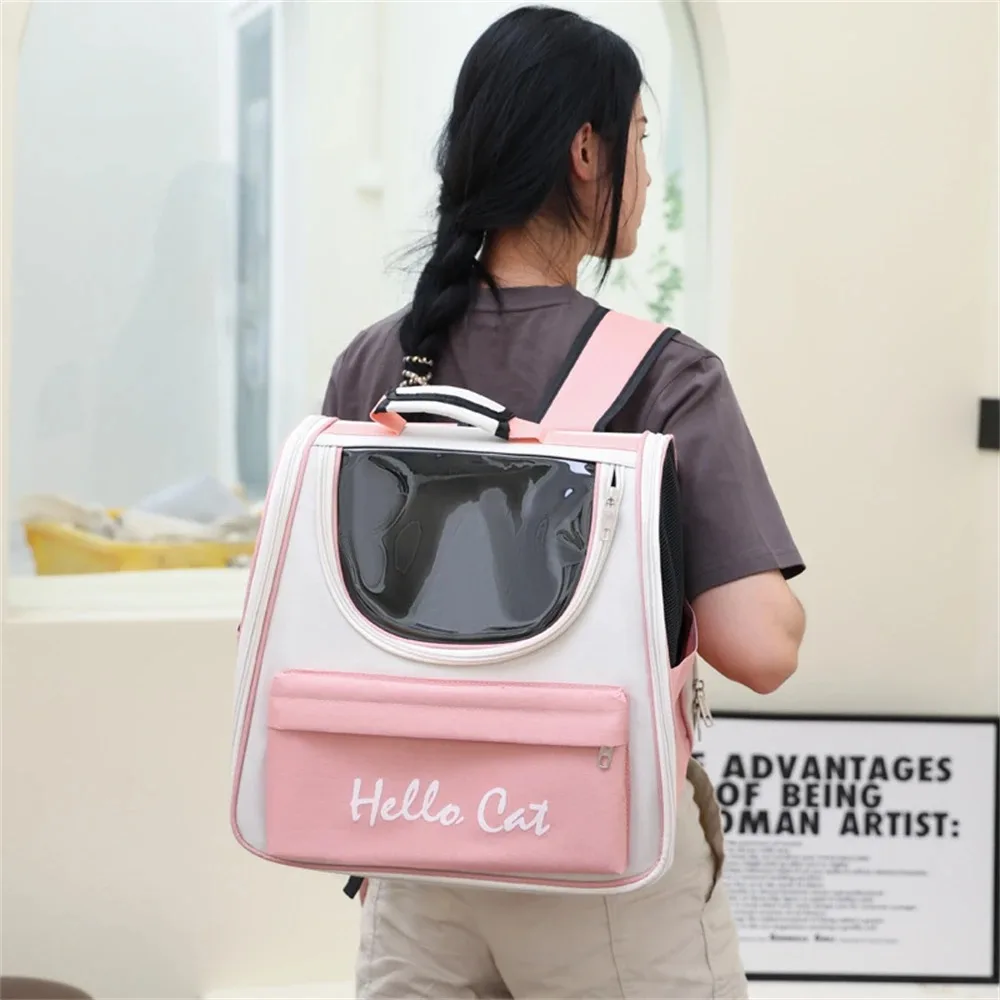 Transparent Cat Carrier Backpack Breathable Portable Pet Travel Bag for Small Cats Dogs Lightweight Outdoor Pet Carrying Bag