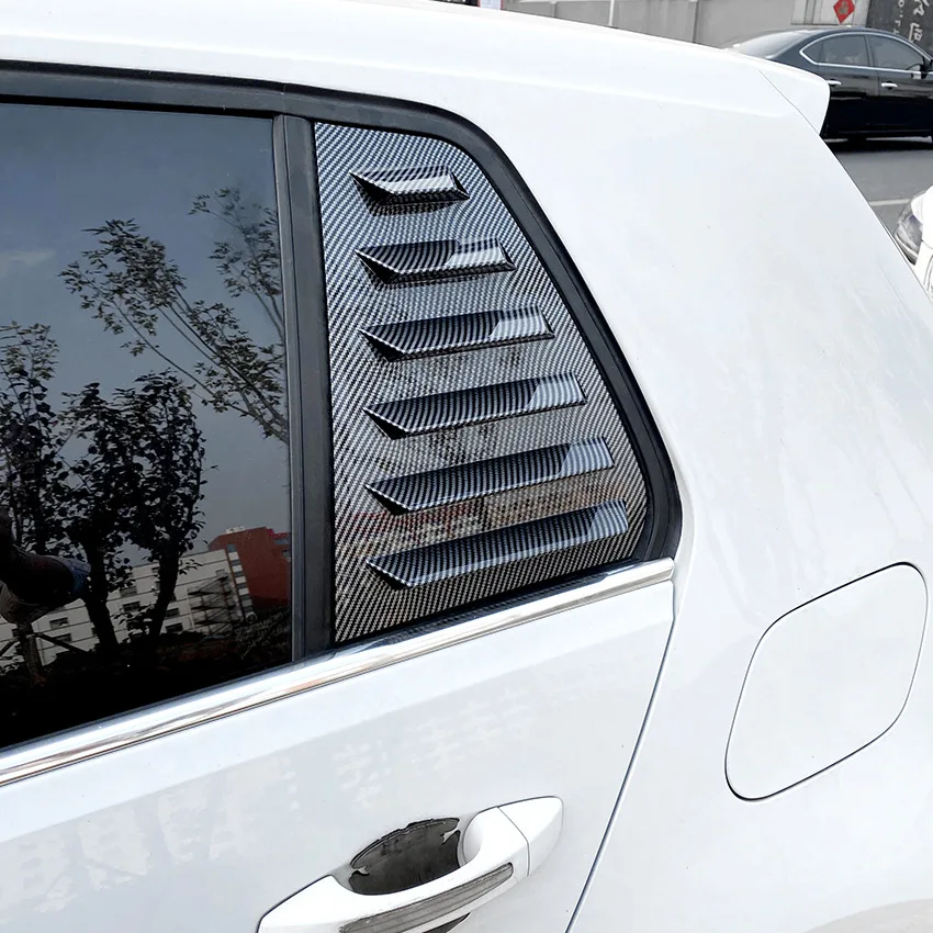 2Pcs Rear Side Window Louver Air Vents Windshield Cover For VW Golf 7 7.5 MK7 MK7.5 GTI GTD TSI TDI R R-Line 2013-2020 Body Kits
