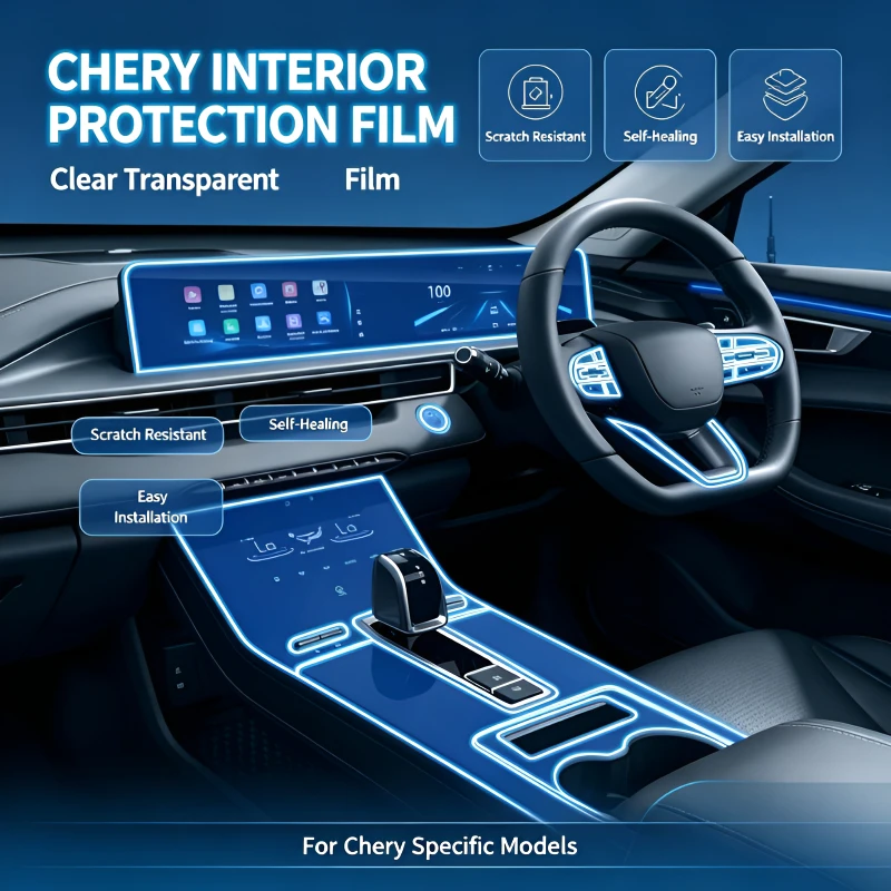 Für 2024 Chery Tiggo 4 Pro Übersee-Version Navigationsschutzfolie; Innenraumschutzfolie für die Mittelkonsole und den Schalthebel – Detail 1