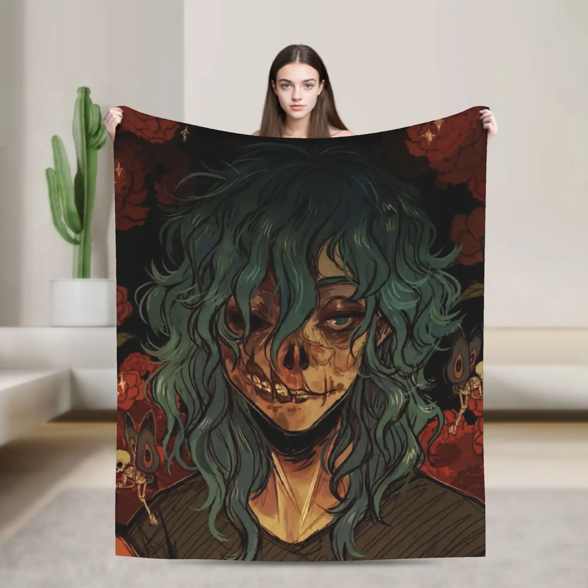 Warm Blankets Camping Sally Face Sal Fisher Throw Blanket Funny  Bedspread For Living Room