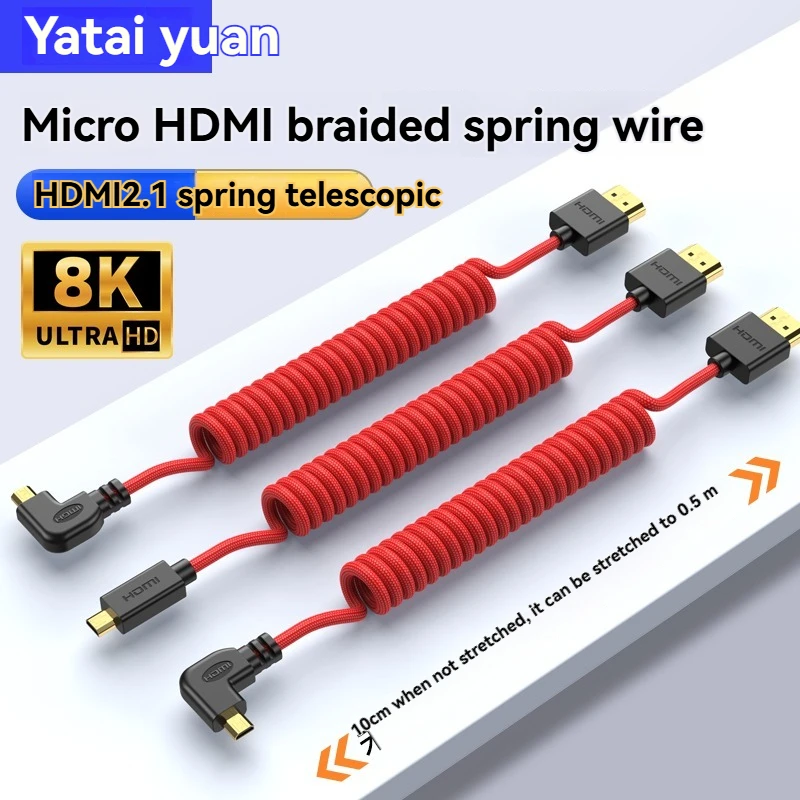 8K HDMI-Compatible to Micro HDMI Bend Head Sony Mirrorless Camera Stabilizer Astroboy Monitor 4K