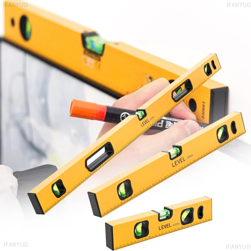 Solid Magnetic Spirit Level Cast Aluminum High Precision Level Ruler 300mm500mm600mm Multi Size Professional Home Measuring Tool