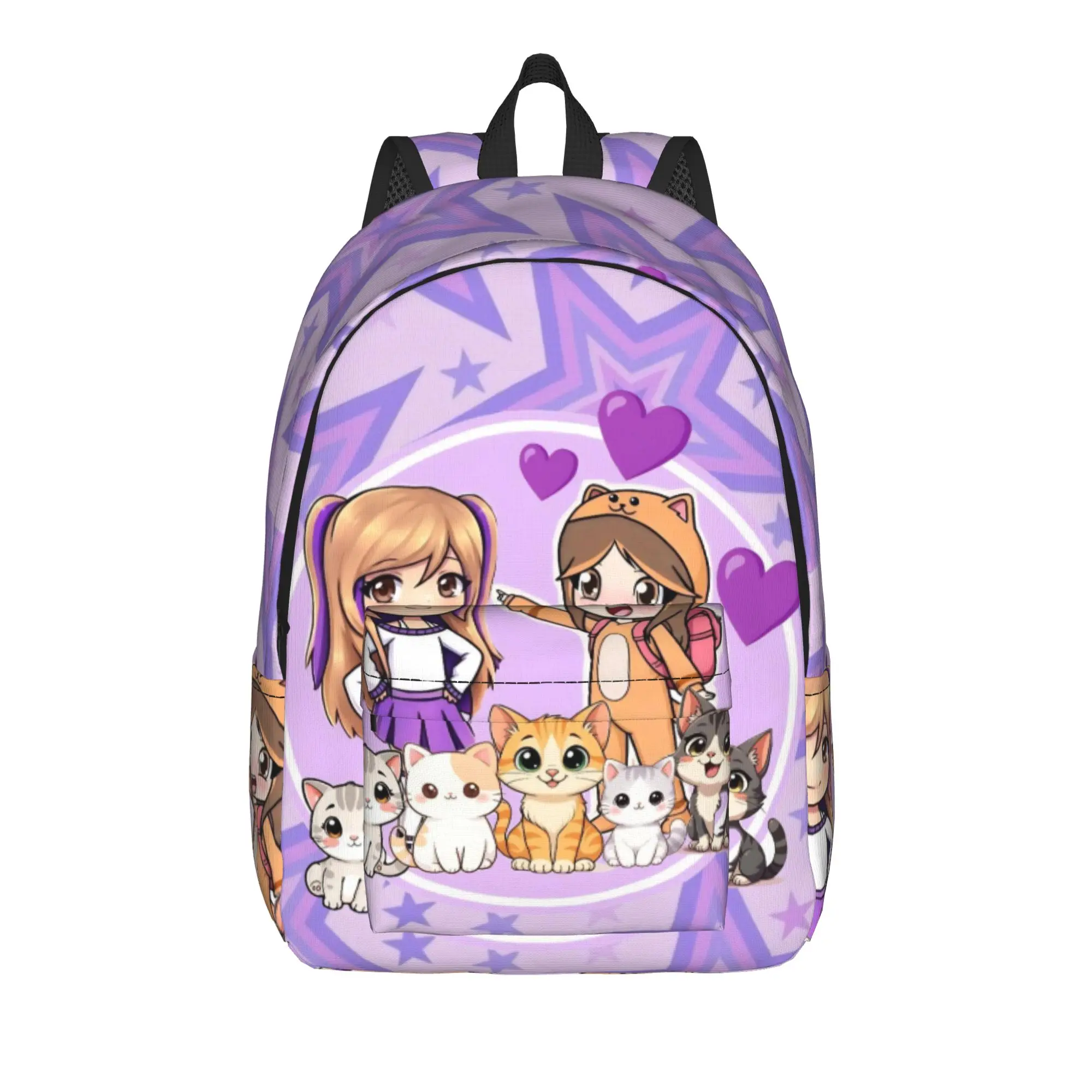 Lyna Vallejos Gamer Backpack for Men Women Teenage Student Business Daypack Cute Cat Star Laptop Shoulder Bag Durable