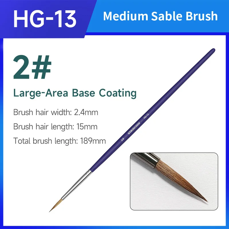 Stedi Sable Haardetailverfkwast Fijne Punt Miniatuurverfkwast voor Warhammer Figuur Mecha Militair Model Hobby Schilderen
