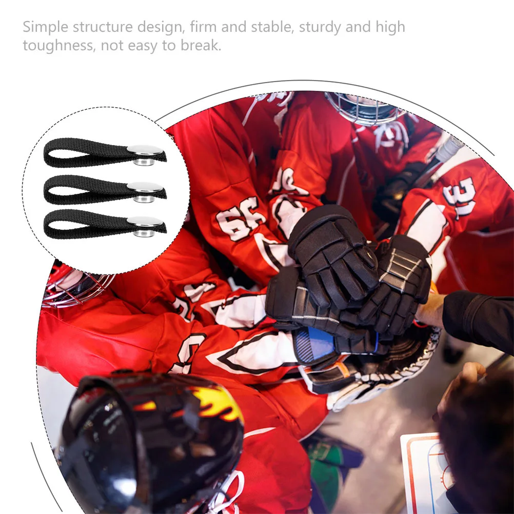 3 قطع من حزام الذقن للهوكي، مادة بوليستر متينة، سهلة الاستخدام، تصميم ثابت، حزام ذقن الهوكي