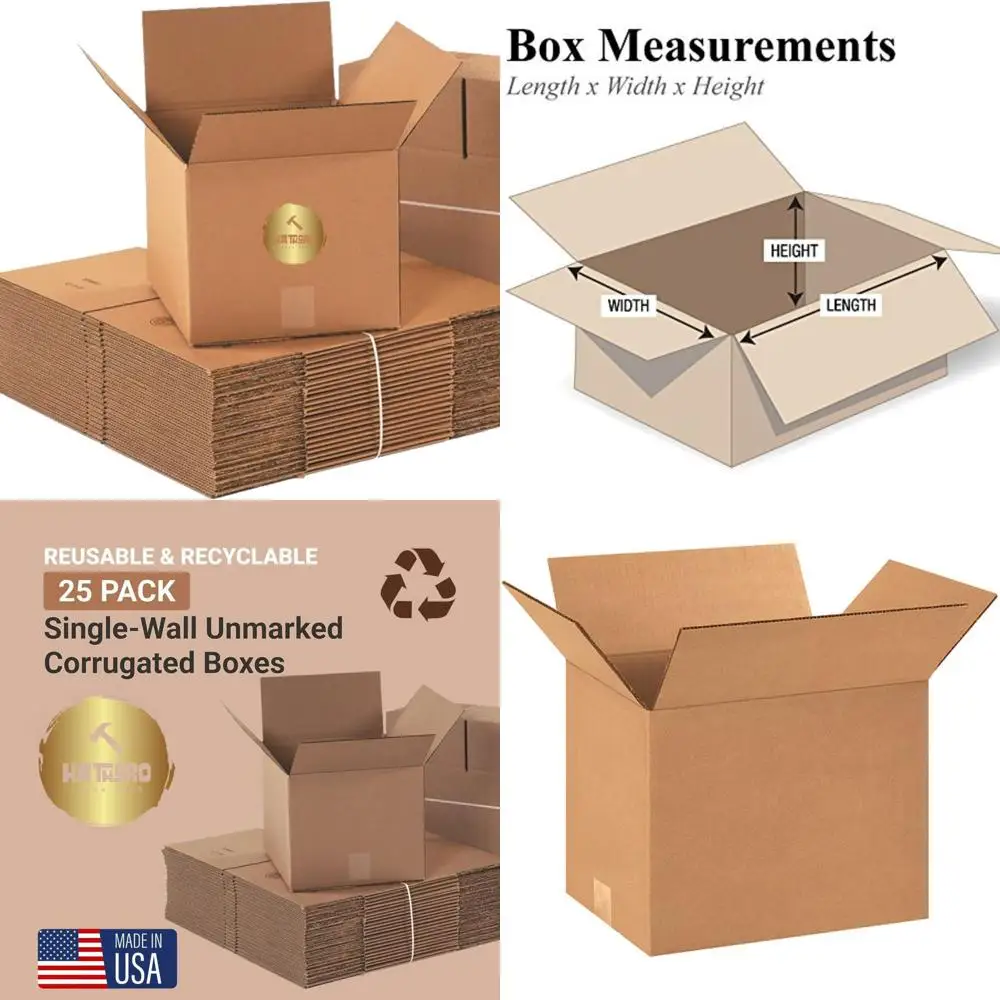 

25-Pack Medium Cardboard Shipping Boxes, 15x12x10 for Packing, Moving, and Storage