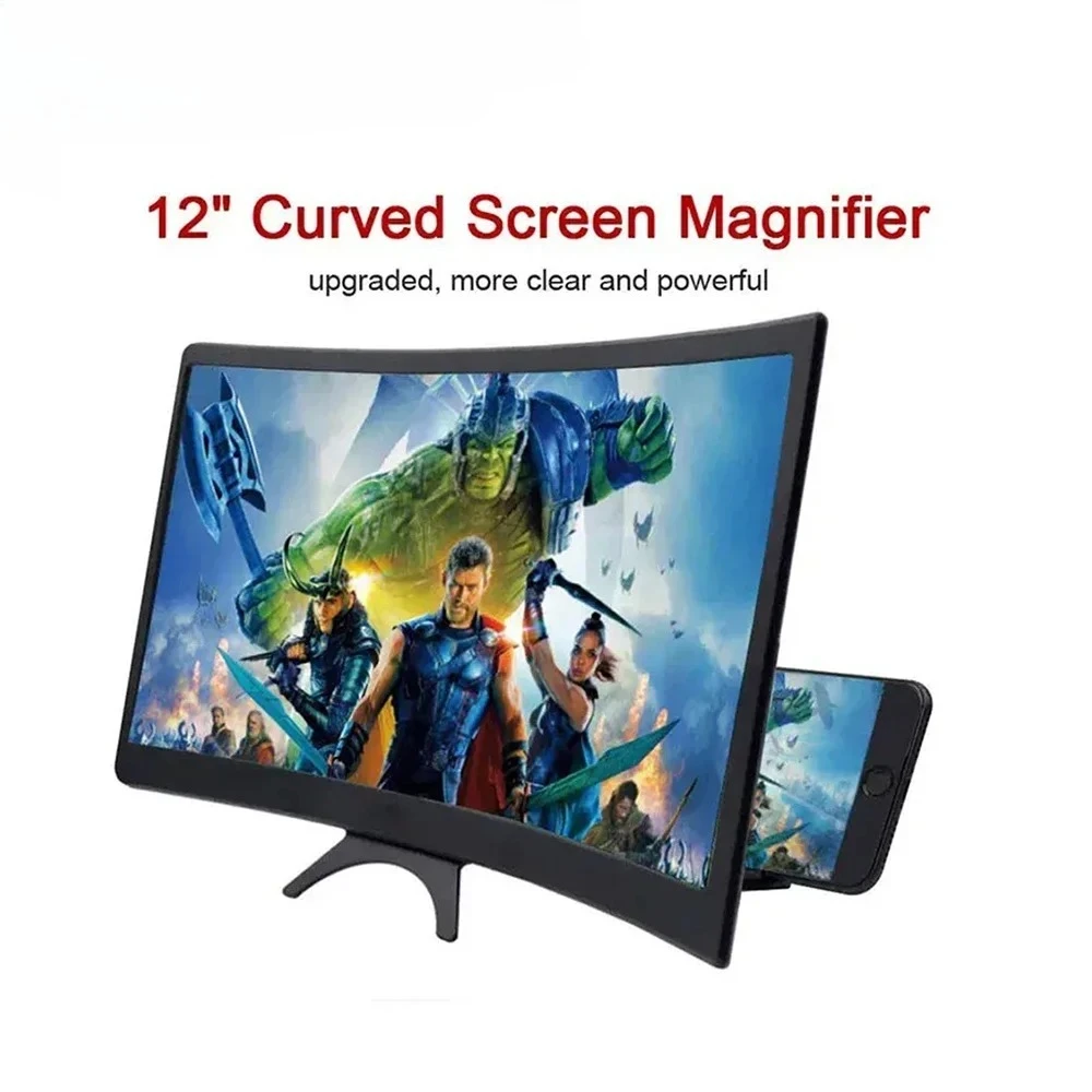 12-inch Curved 3D HD Phone Screen Magnifier Movie Video Amplifier Mobile Phone Holder Mobile Phone Universal TV Drama Artifact