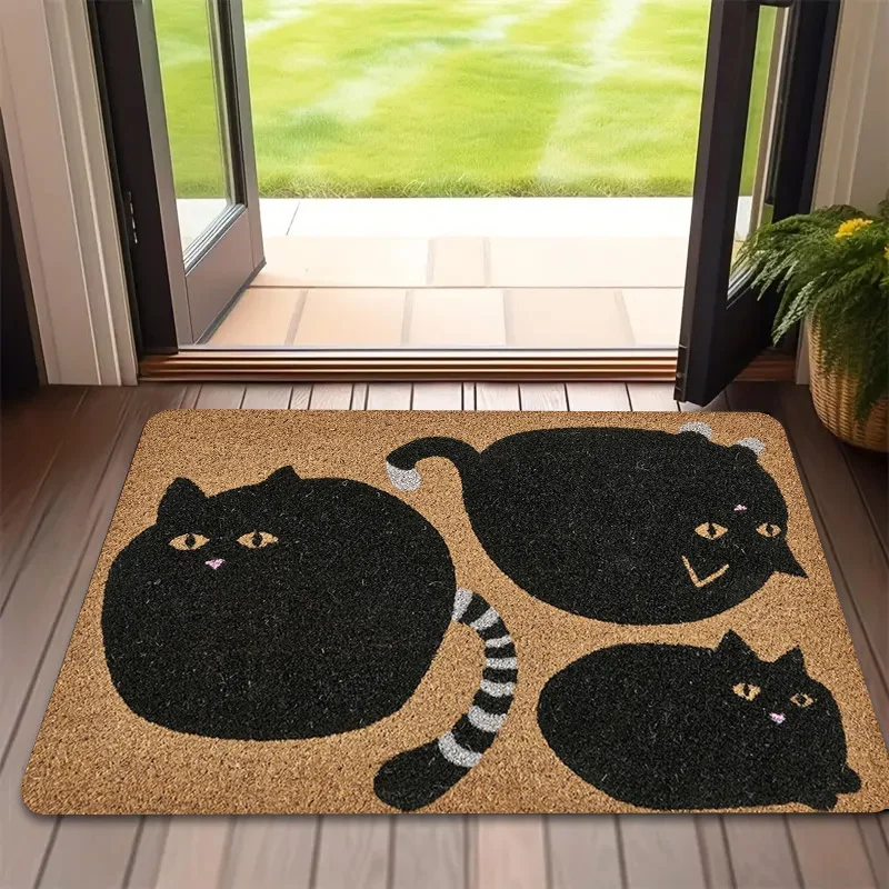 VIKAMA Chubby Black Cat Carpet Cute Floor Mat Entrance Doormat Soft  Rug For Bedroom Carpet For Living Room Outdoor Carpet Home