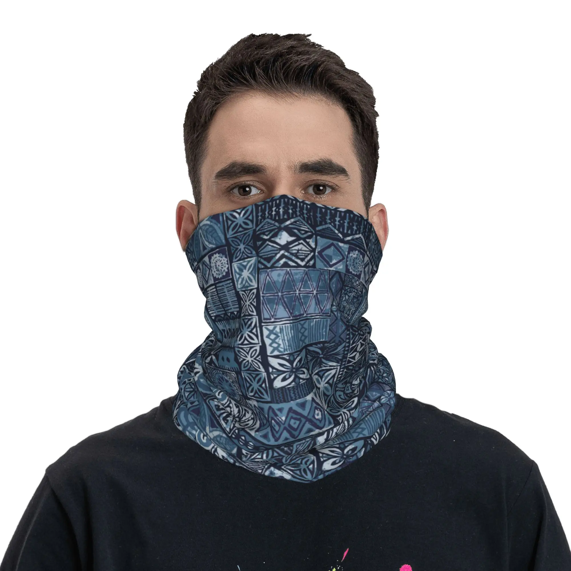 

Hawaiian Style Tapa Style Bandana Neck Cover Printed Magic Scarf Face Mask Riding Unisex Adult Windproof