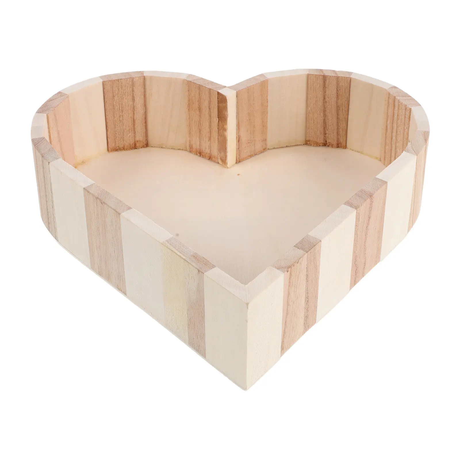 Wood Bathroom Accessories Box Matte Finish Heart Shaped Shower Organizer Portable Storage Bin Dorm Counter Spa Essentials view 4