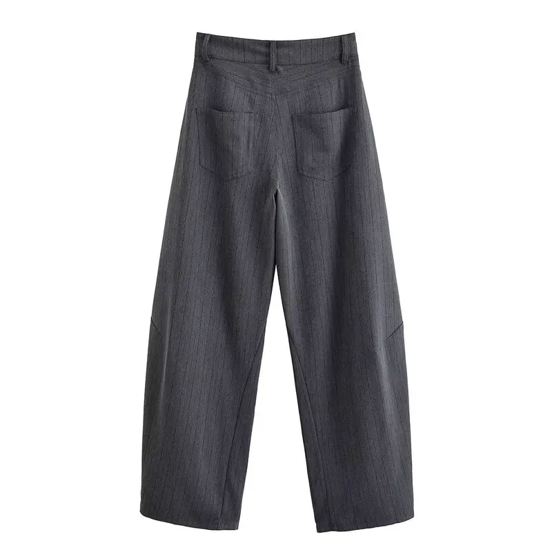 Taille haute jambe large rayé pantalons décontractés pour les femmes automne 2025 nouveau Sle polyvalent Faionable dames pantalon