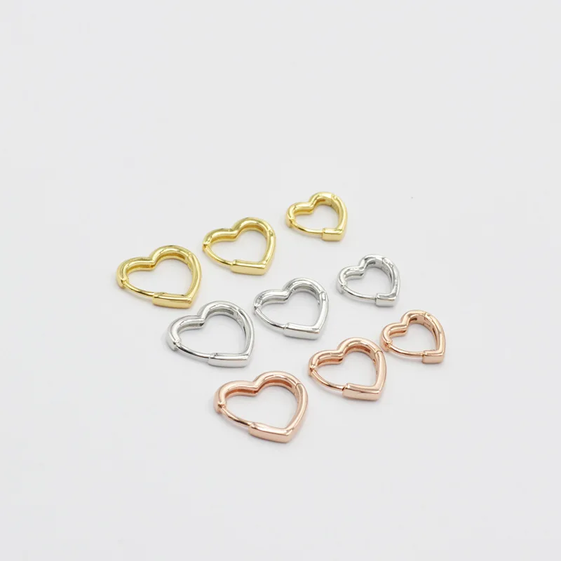 Pendientes de aro de corazón hueco para mujer, joyería de fiesta, Piercing de puño de oreja Vintage, Color dorado/plateado, diseño Simple, 20g