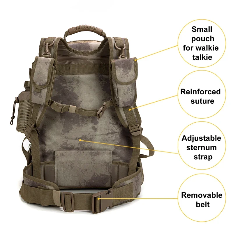 Tactical Bagpack Tactical Molle Rucksack Mochila Hunting Camo Bags 35L Fishing Backpack Waterproof Climbing Fishing Bag Outdoor