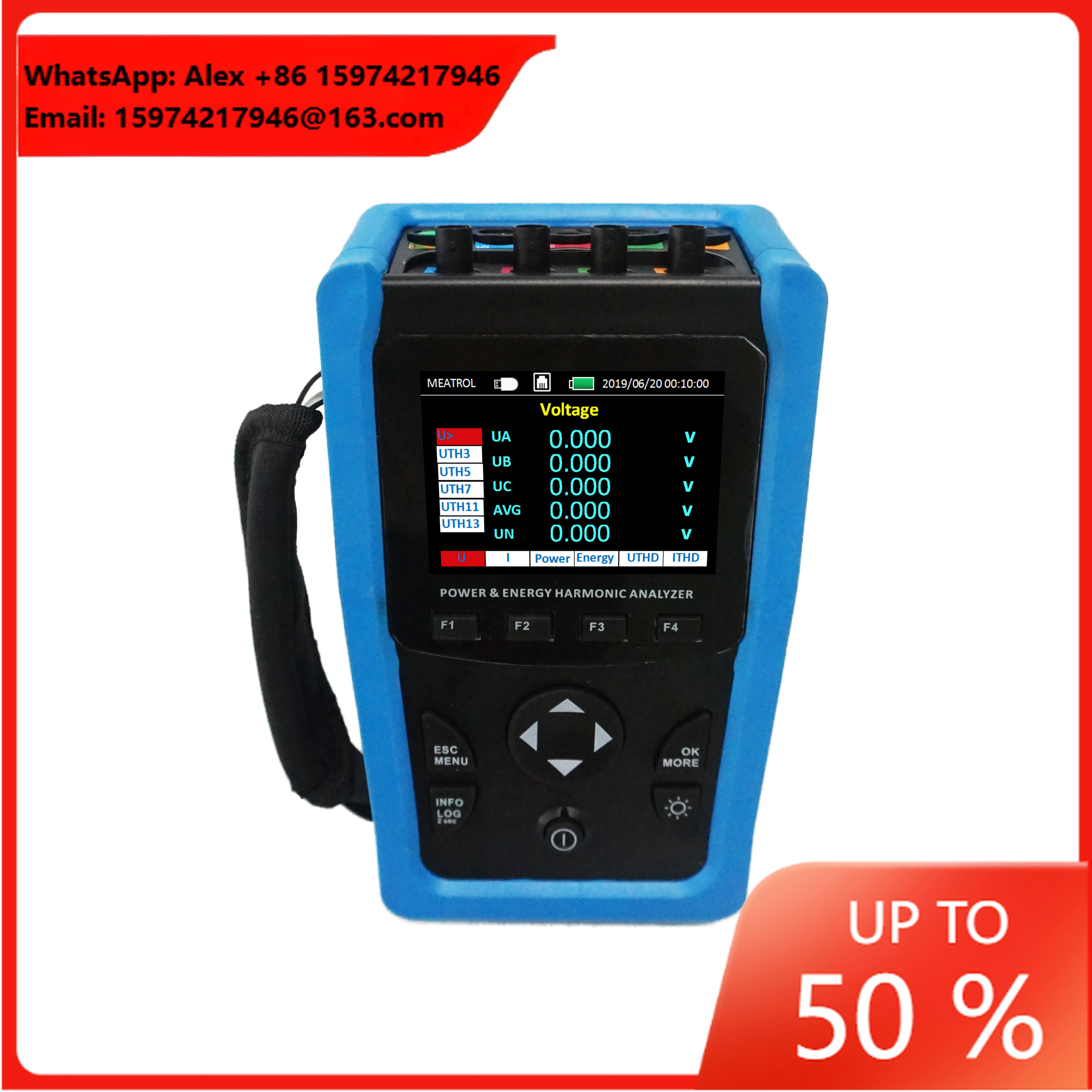 ME440 Handheld Digital Power Energy Meter AC Current Measuring Monitoring Meter 32GB Data Logger