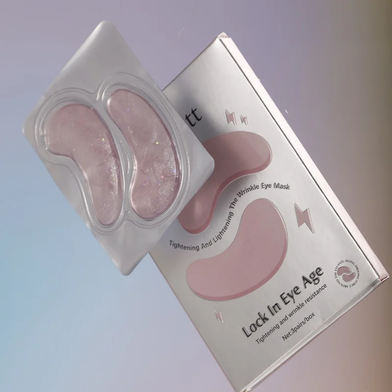 Masker Bawah Mata Merah Muda untuk Wanita 3 Pasang/Kotak Penutup Mata Hidrasi Pengencang Mengurangi Bengkak Lingkaran Hitam Melembabkan Perawatan Kulit