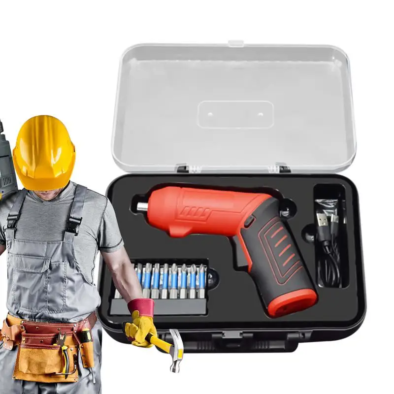 

Cordless Electric Drill Electric Screwdriver Set Portable Hand Tool With Double Position Handle Rechargeable Screw Driver Bits