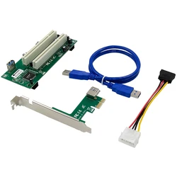 PCI Express to Dual PCI Adapter Card PCIe X1 to Router Tow 2 PCI Slot Riser Card 2.5Gbps Support Window Linux