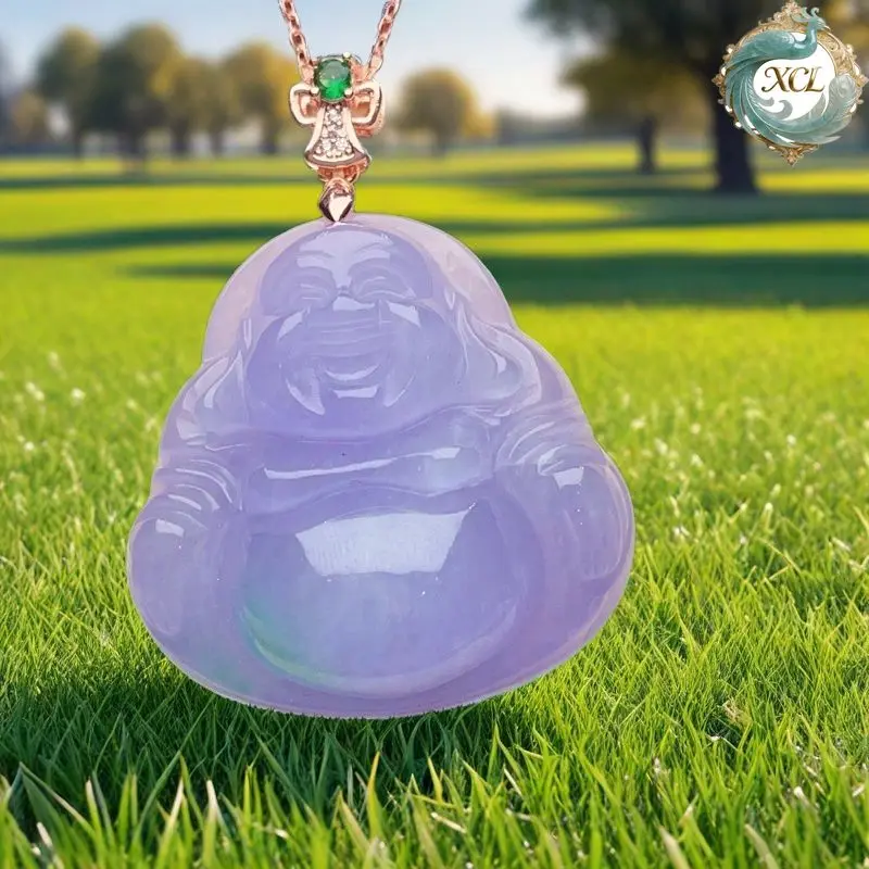 

Ручная резьба Мьянма Laokeng жадеит восковое семян фиолетовый кулон Будды для мужчин изысканный нефритовый ремешок кулон буддийские ювелирные изделия подарок