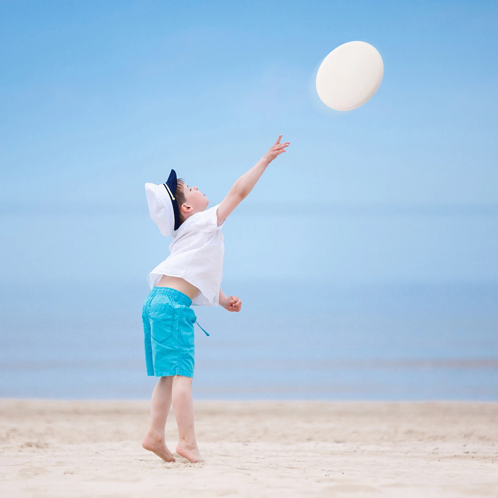 

2pcs Flying Disc 20cm Reversible Soft Outdoor Sports Toy Blank White Discs for Kids Parent-child Play Flight Disk