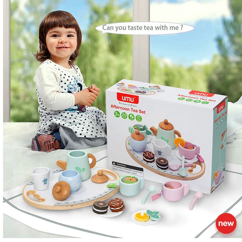 Torta Dessert simulazione festa tè pomeridiano Set bambini cibo apprendimento interazione comunicativa gioco di ruolo per bambini giocattoli in legno