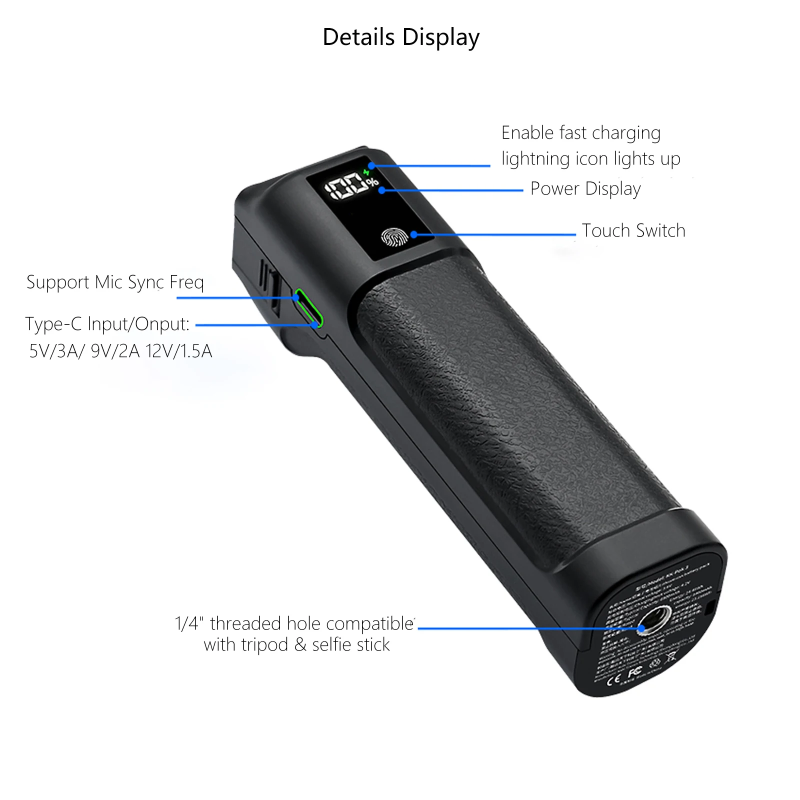 Probty Pocket 3/4 Battery Handle and DJI Osmo Pocket3/4, Por Extra and Reserved 1/4