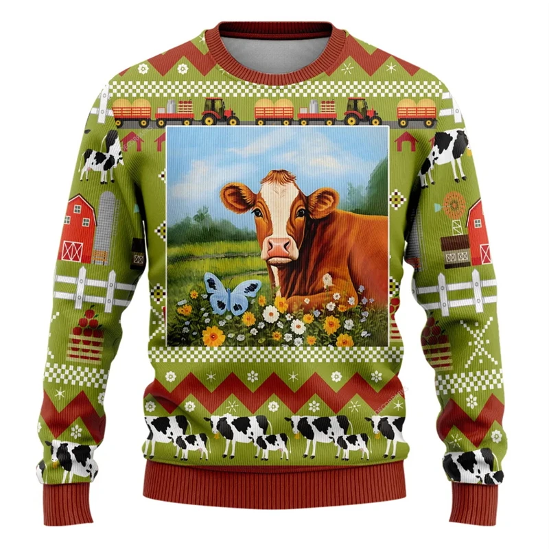 Ugly Christmas Sweater Women Men 3d Print Autumn Winter Pullover Cartoon Pattern Men Clothing New Casual Daily Wear Sweatshirts