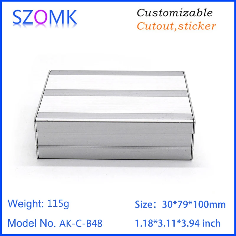 1Pcs 30*79*100mm szomk aluminum extruded electronics enclosure tool box silvery aluminum box electronic outdoor project case