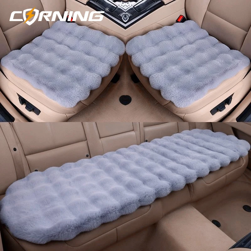 3Pcs Pink Ladies Car Seat Cover Soft Plush Car Seat Cushion Protective Cushion Autun And Winter Special Universal Car Seat Cover