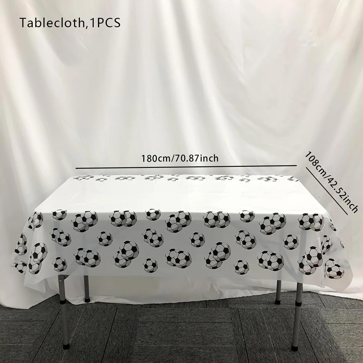 Soccer Event 2026 - Halloween, Christmas, Black And White Football Theme Party Table Cloth Decoration Items Birthday Party Table