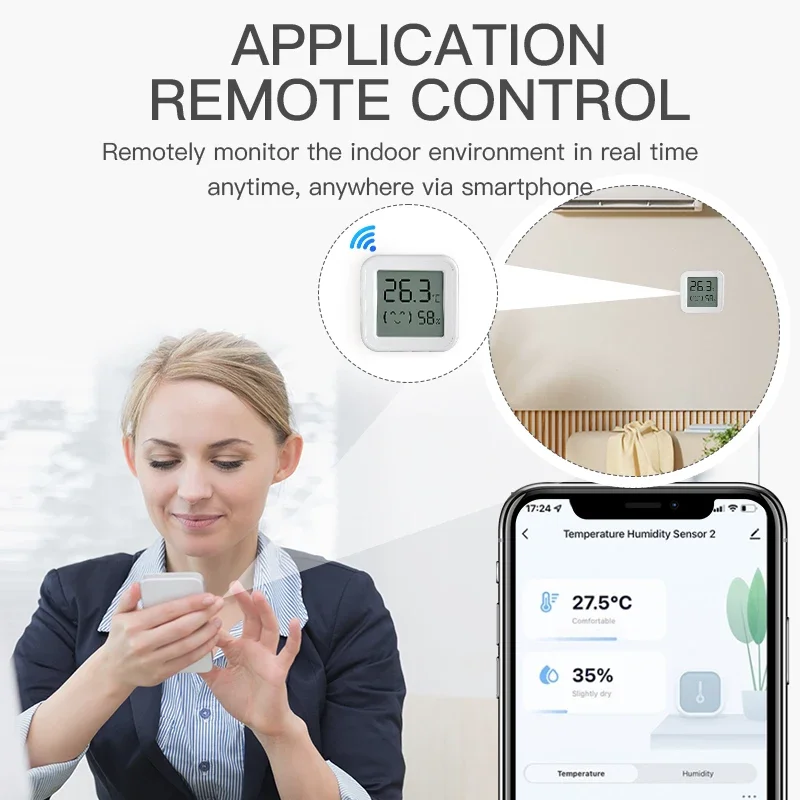 Imagem -03 - Tuya-zigbee 3.0 Sensor Eletrônico de Temperatura e Umidade Higrômetro Interno Estação Meteorológica para Casa Medidor de Sensor