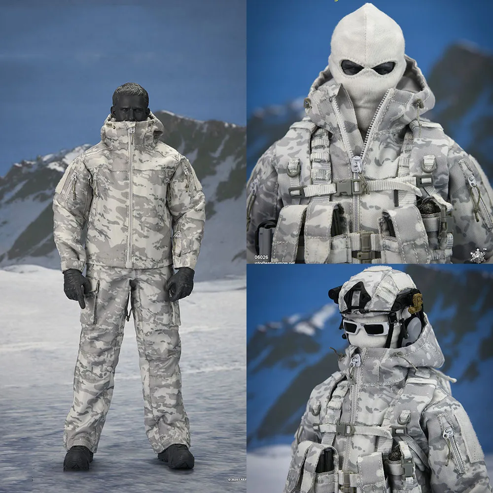 

Easy&Simple Es06026 1/6 Men Soldier Special Forces Outdoor Snow Field Operation Gear Set Coat Pants For 12" Action Figure Body