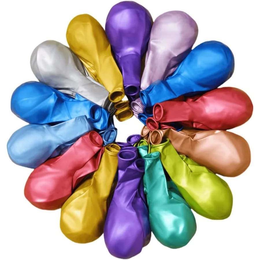 

300 шт. металлические хромированные шары 12-дюймовые красочные воздушные шары для вечеринки для свадьбы, детского душа, украшения для рождественской вечеринки, дня рождения