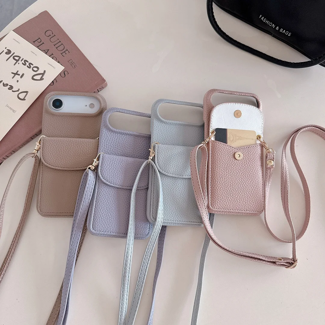 

Crossbody Fashion Classical Leather Card Holder Pocket Wallet Case For Google Pixel 9A 10 Pro XL 8A 8Pro 7A 7Pro 6A Shell Cover