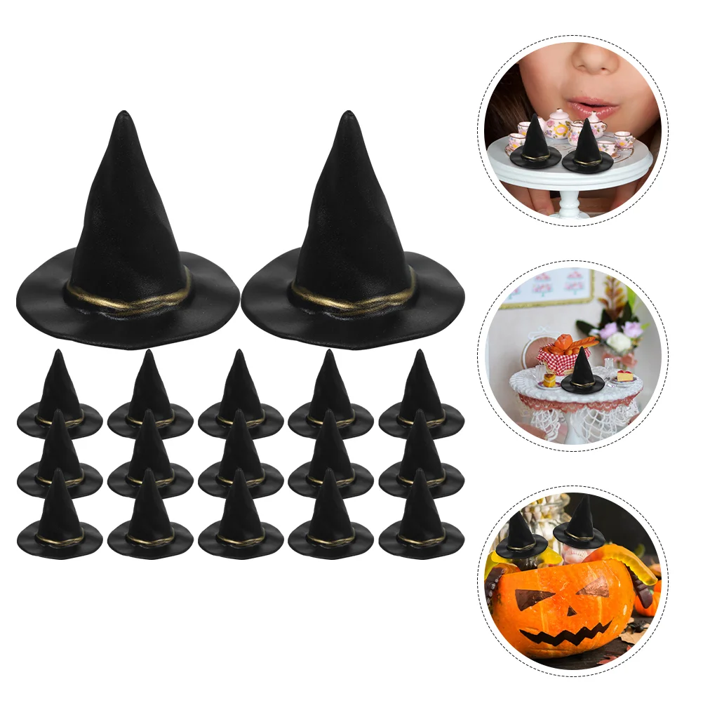 48-teiliges Party-Hexenhut für Haus, winzige Verzierung, Miniatur-Vorloge-Einstellung, Requisiten, Halloween