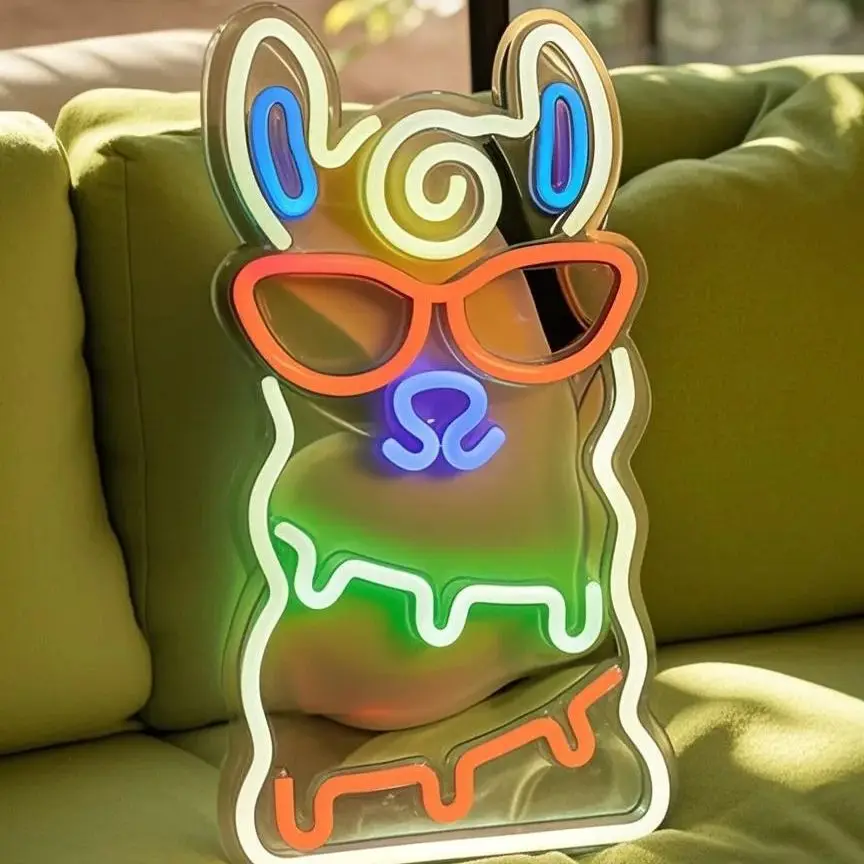 Chi-buy LED Neon Alpaca USB Powered Neon Signs Decor Lamp Signs Birthday Gift Wall Art For Bedroom Room Bar Shop