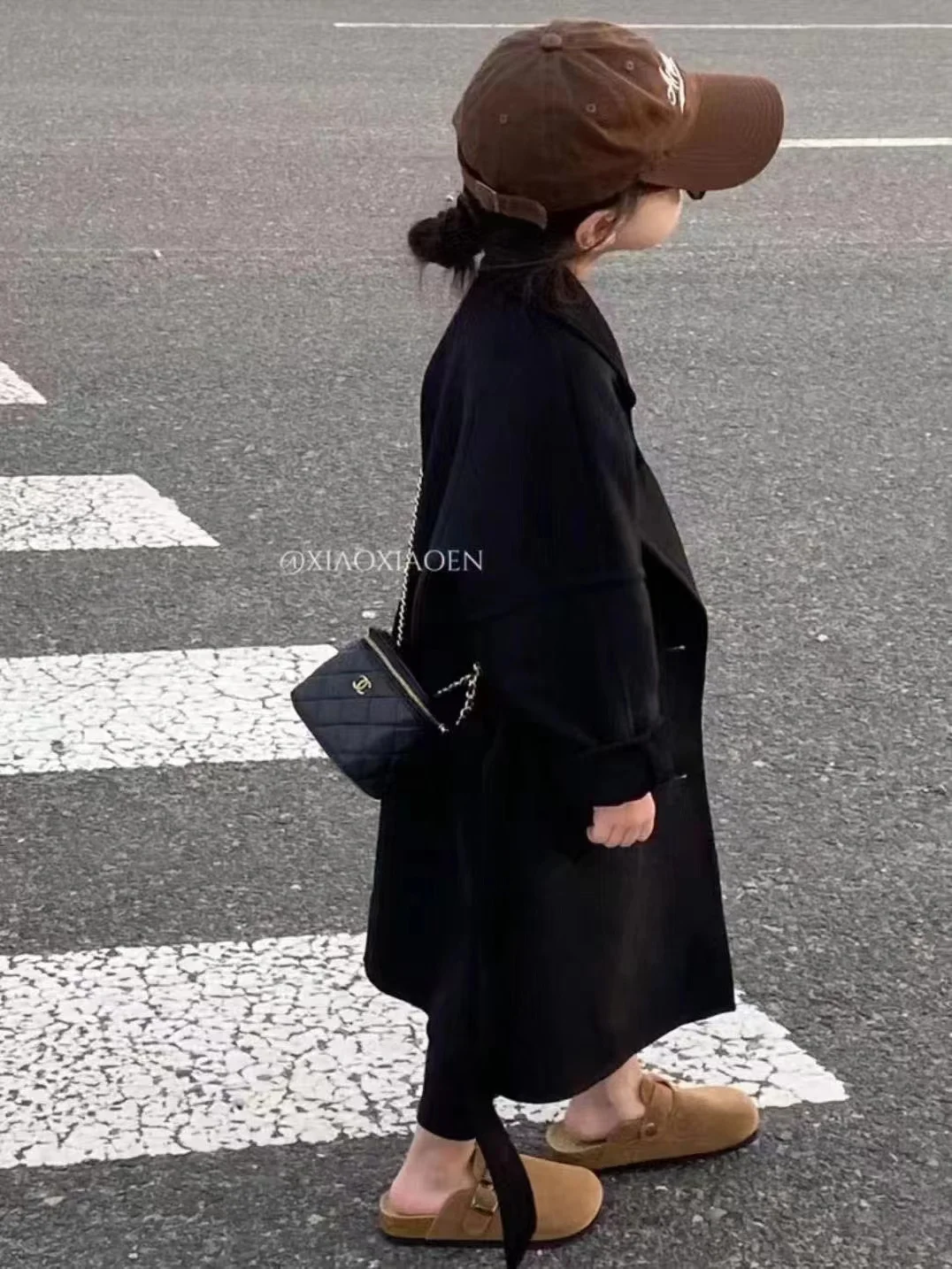 Autunno e inverno lungo nero nuovo abbigliamento per bambini cappotto di lana per bambini cappotto di lana autunno cappotto di lana corea del sud 