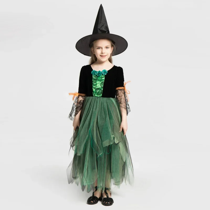 

Halloween Girls Costume Witch Cosplay Purim Children's Fancy Dress