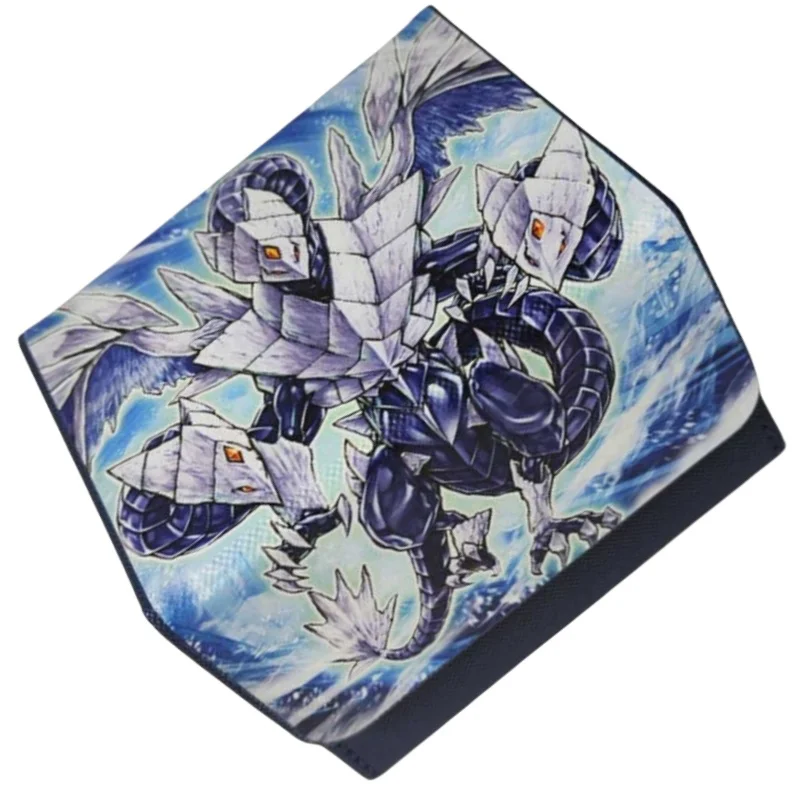 Custodia per carte Yu-Gi-Oh Tcg Trishula Dragon of The Ice Barrier Action Toy in pelle di qualità fai da te figure Anime Game Collection Box