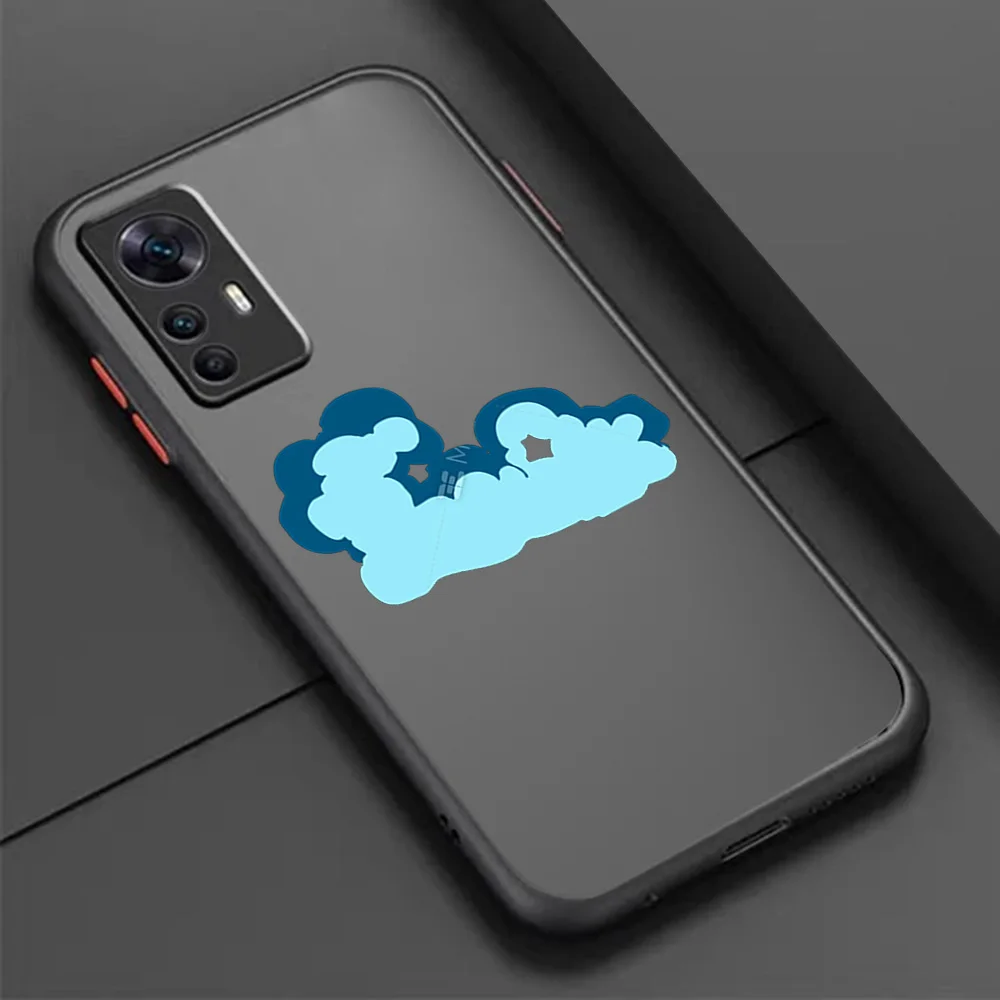 샤오미 10t 레드미 휴대폰 케이스, 노트 9, 10 프로, 9t, 9t, 9c, 10a, 10c, 9s, 10s, 8, 7, 8t 만화 플레키 구름 질량, 블랙 반투명 커버
