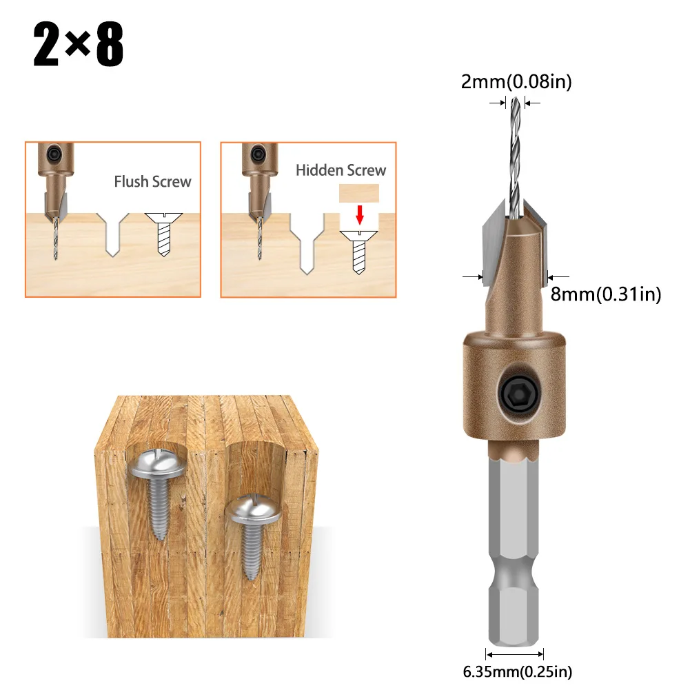 

1pcs Professional Countersunk Drill Alloy Head Cone Hole Drill Woodworking Step Drill Countersunk Head Screw Salad Drill