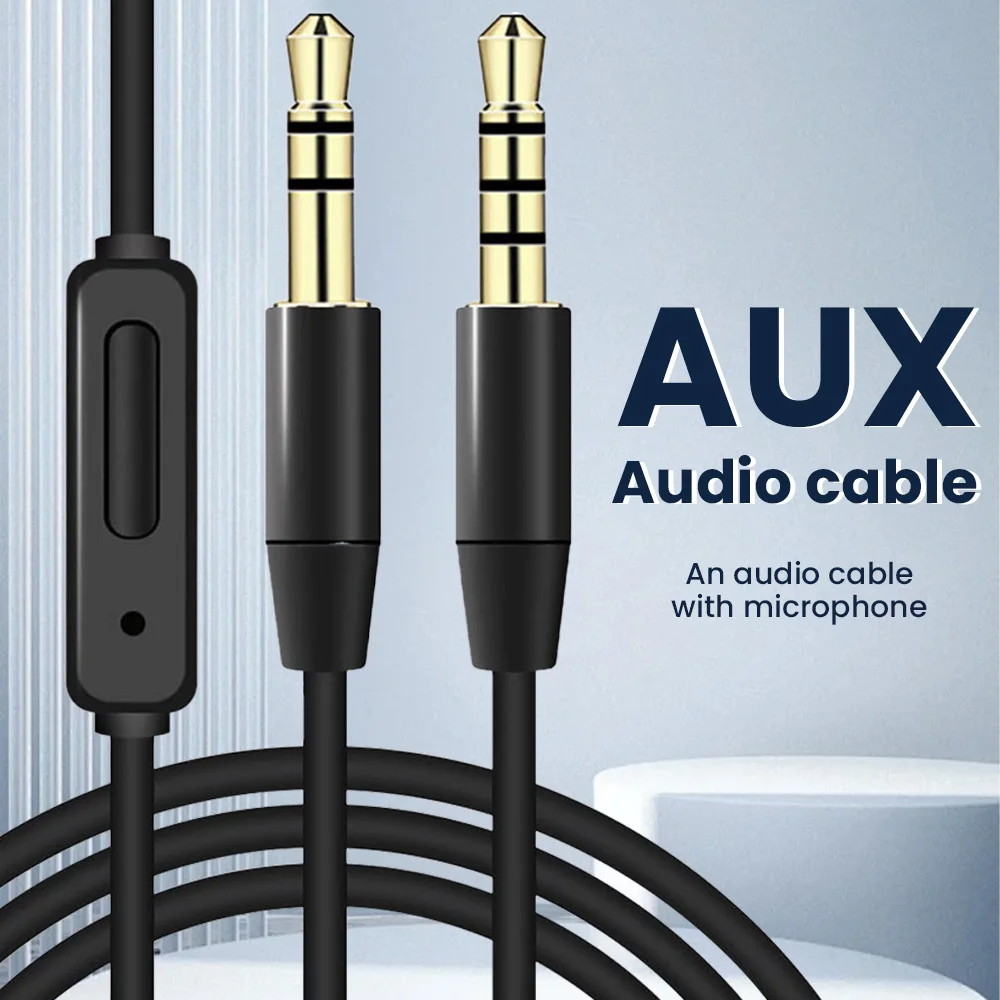 Dual Microphone Type C to 3.5MM Audio Cable For Headphone Car Aux Device 3.5 Jack Male to 3.5 MM Male AUX Audio Adapter Cable