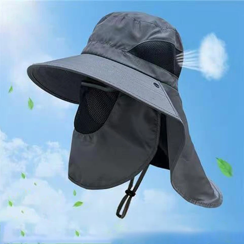 Fisherman\'s hat men\'s sun hat summer outdoor quick drying sun hat fishing breathable sun hat women\'s face covering hat jungle